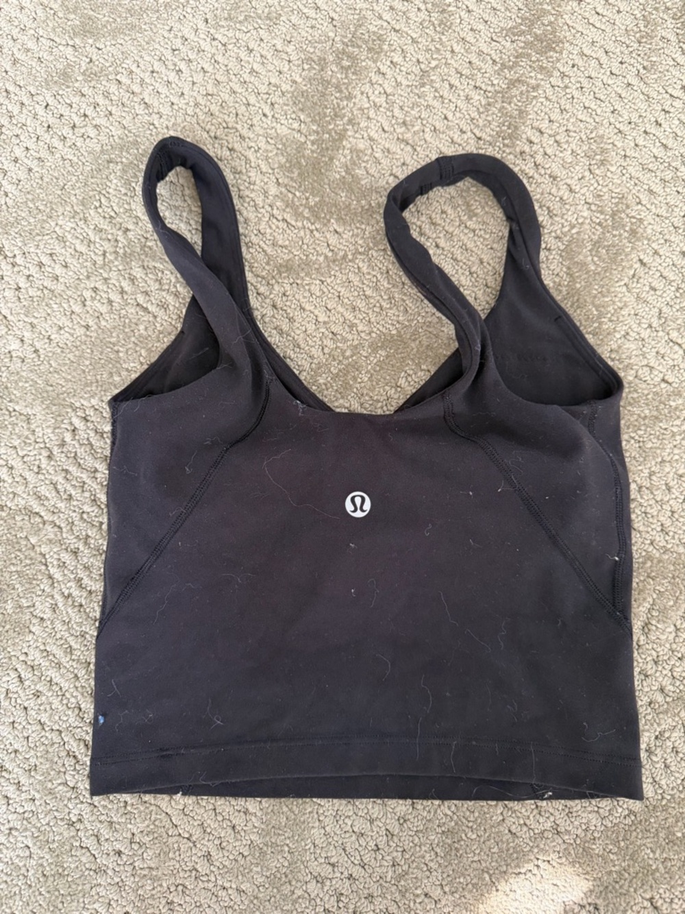 lululemon black crop tank size 0